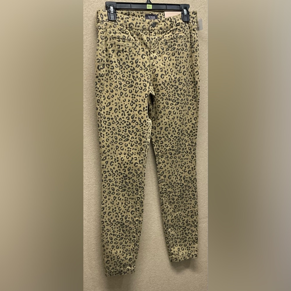 NYDJ Leopard Print Skinny Jeans in Tan and Black